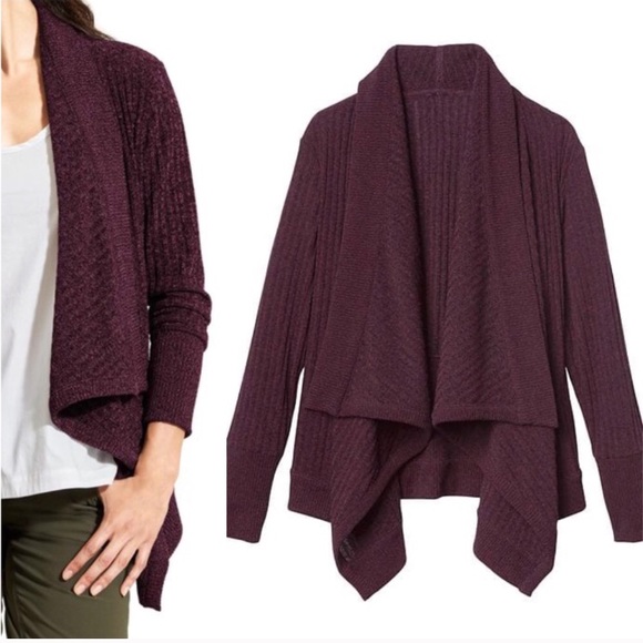 Athleta Sweaters - • Athleta • Tiburon Wrap Wild Raisin Heathered S